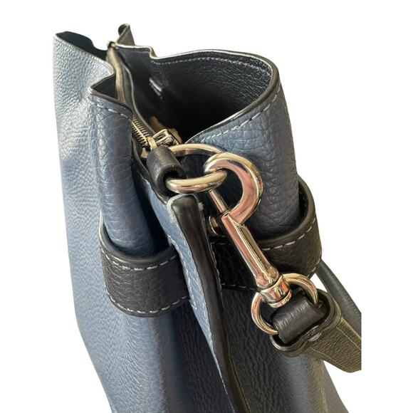 Coach CH188 Hanna Shoulder Bag Pebble Leather Crossbody Washed Chambray Blue - Picture 12 of 16